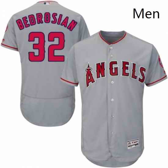 Mens Majestic Los Angeles Angels of Anaheim 32 Cam Bedrosian Grey Road Flex Base Authentic Collection MLB Jersey